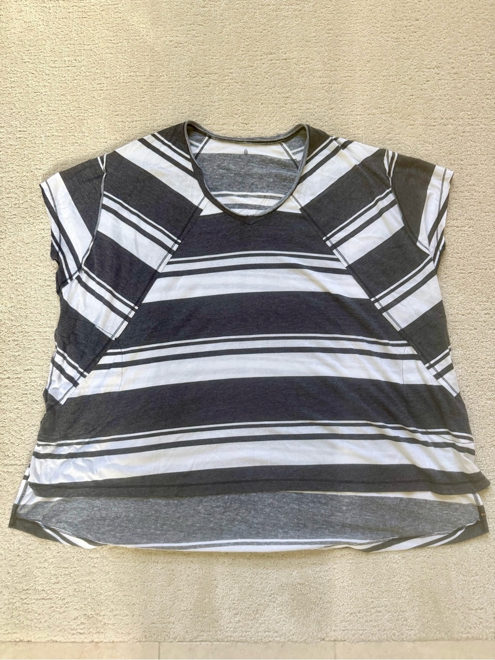 FP Movement by Free People Black & White Horizontal Stripe Tee
